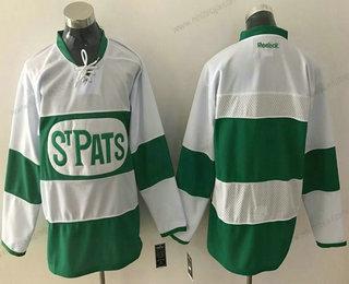 Herrar Toronto Maple Leafs Blank Vit 2017 St. Patrick’S Day Grön Stitched NHL Reebok Hockey Tröjor