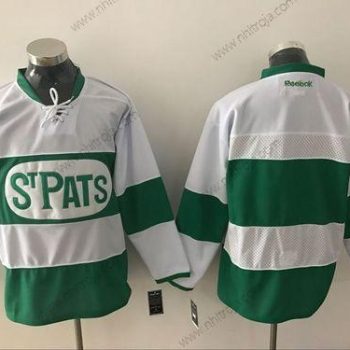 Herrar Toronto Maple Leafs Skräddarsydda Reebok Vit 2017 St. Patrick’S Day Grön Hockey Tröjor