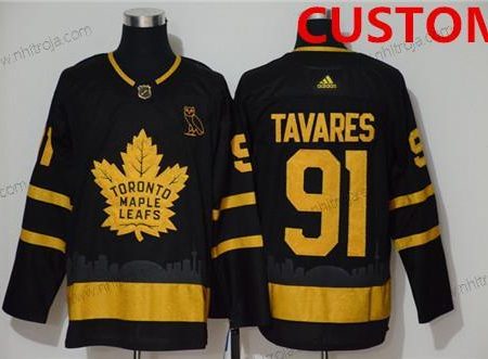 Herrar Toronto Maple Leafs Skräddarsydda Svart Golden City Edition Stitched NHL Tröjor