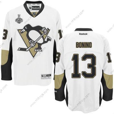 Herrar Ungdomen Pittsburgh Penguins #13 Nick Bonino Vit 2017 Stanley Cup NHL Finals Patch Borta Tröjor