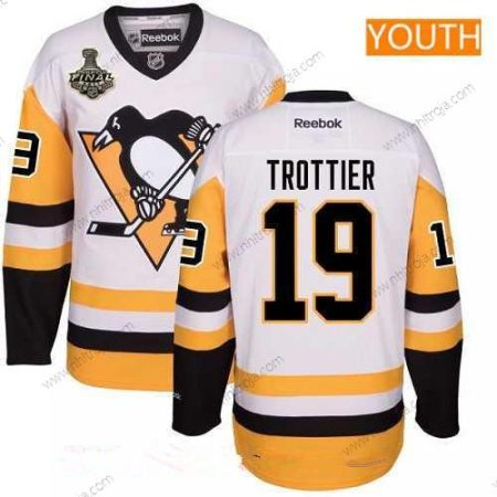 Herrar Ungdomen Pittsburgh Penguins #19 Bryan Trottier Vit Tredje tröjan 2017 Stanley Cup Finals Patch Stitched NHL Reebok Hockey Tröjor