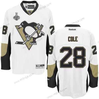 Herrar Ungdomen Pittsburgh Penguins #28 Ian Cole Vit 2017 Stanley Cup NHL Finals Patch Borta Tröjor