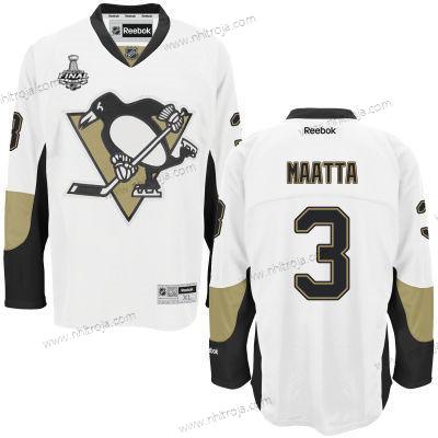 Herrar Ungdomen Pittsburgh Penguins #3 Olli Maatta Vit 2017 Stanley Cup NHL Finals Patch Borta Tröjor