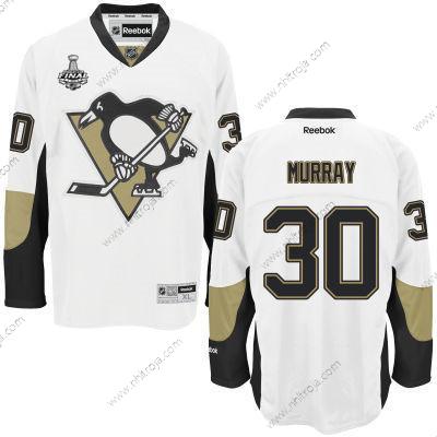 Herrar Ungdomen Pittsburgh Penguins #30 Matt Murray Vit 2017 Stanley Cup NHL Finals Patch Borta Tröjor