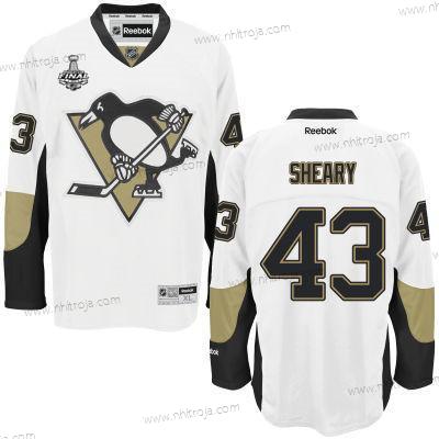 Herrar Ungdomen Pittsburgh Penguins #43 Conor Sheary Vit 2017 Stanley Cup NHL Finals Patch Borta Tröjor