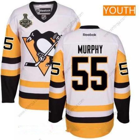 Herrar Ungdomen Pittsburgh Penguins #55 Larry Murphy Vit Tredje tröjan 2017 Stanley Cup Finals Patch Stitched NHL Reebok Hockey Tröjor