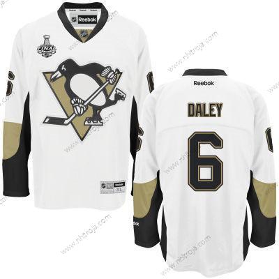 Herrar Ungdomen Pittsburgh Penguins #6 Trevor Daley Vit 2017 Stanley Cup NHL Finals Patch Borta Tröjor