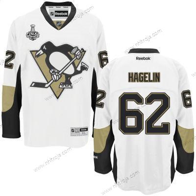 Herrar Ungdomen Pittsburgh Penguins #62 Carl Hagelin Vit 2017 Stanley Cup NHL Finals Patch Borta Tröjor