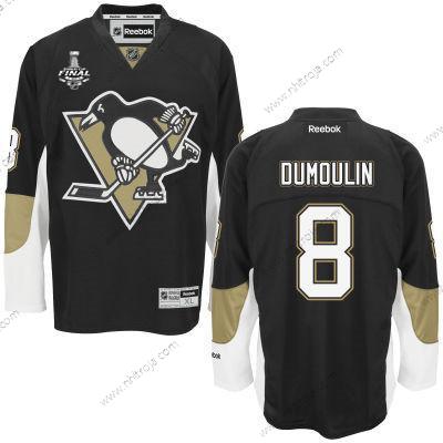 Herrar Ungdomen Pittsburgh Penguins #8 Brian Dumoulin Svart 2017 Stanley Cup NHL Finals Patch Hemma Tröjor