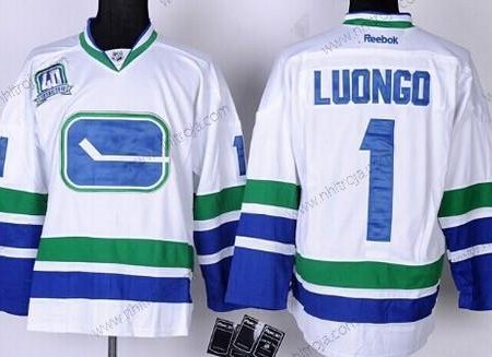 Herrar Vancouver Canucks #1 Roberto Luongo Vit Tredje tröjan Tröjor