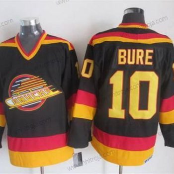 Herrar Vancouver Canucks #10 Pavel Bure 1985-86 Svart CCM Vintage Tröjor