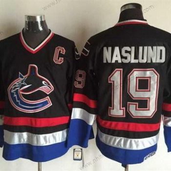 Herrar Vancouver Canucks #19 Markus Naslund 2003-04 Svart CCM Vintage Tröjor