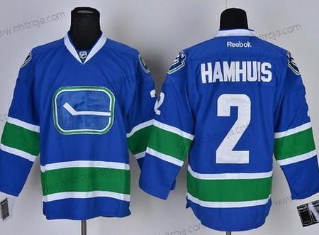 Herrar Vancouver Canucks #2 Dan Hamhuis Blå Tredje tröjan Tröjor