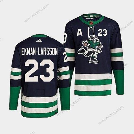 Herrar Vancouver Canucks #23 Oliver Ekman-Larsson Marin 2022 Omvänd Retro Stitched Tröjor