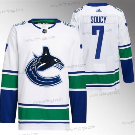 Herrar Vancouver Canucks #7 Carson Soucy Vit Stitched Tröjor