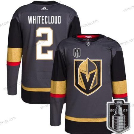 Herrar Vegas Golden Knights #2 Zach Whitecloud Grå 2023 Stanley Cup Final Stitched Tröjor