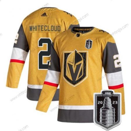 Herrar Vegas Golden Knights #2 Zach Whitecloud Guld 2023 Stanley Cup Final Stitched Tröjor