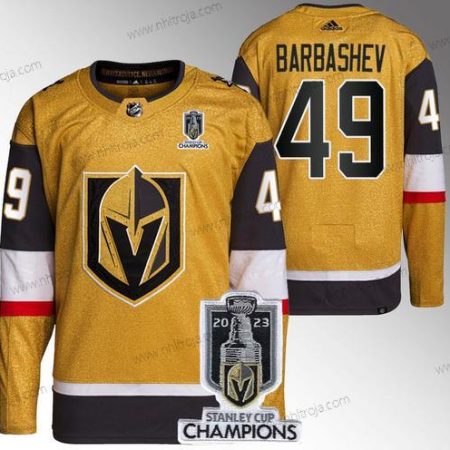 Herrar Vegas Golden Knights #49 Ivan Barbashev Guld 2023 Stanley Cup Champions Stitched Tröjor