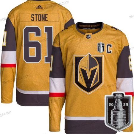 Herrar Vegas Golden Knights #61 Mark Stone Guld 2023 Stanley Cup Final Stitched Tröjor