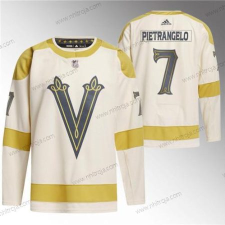 Herrar Vegas Golden Knights #7 Alex Pietrangelo Grädde 2024 Vinter Klassisk Breakaway Stitched Tröjor