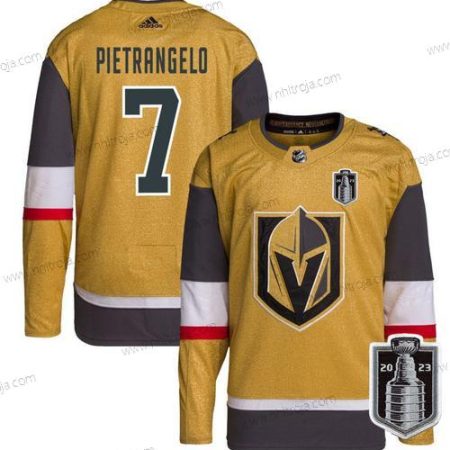 Herrar Vegas Golden Knights #7 Alex Pietrangelo Guld 2023 Stanley Cup Final Stitched Tröjor