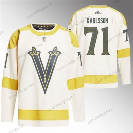 Herrar Vegas Golden Knights #71 William Karlsson Grädde 2024 Vinter Klassisk Primegreen Stitched Tröjor