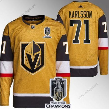 Herrar Vegas Golden Knights #71 William Karlsson Guld 2023 Stanley Cup Champions Stitched Tröjor