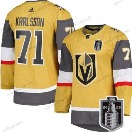 Herrar Vegas Golden Knights #71 William Karlsson Guld 2023 Stanley Cup Final Stitched Tröjor