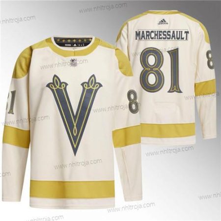 Herrar Vegas Golden Knights #81 Jonathan Marchessault Grädde 2024 Vinter Klassisk Breakaway Stitched Tröjor