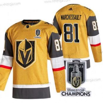 Herrar Vegas Golden Knights #81 Jonathan Marchessault Guld 2023 Stanley Cup Champions Stitched Tröjor