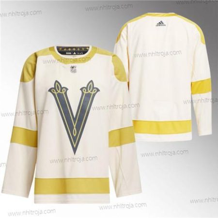 Herrar Vegas Golden Knights Blank Grädde 2024 Vinter Klassisk Primegreen Stitched Tröjor