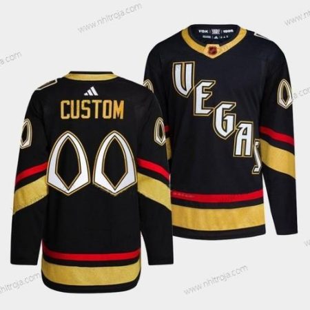 Herrar Vegas Golden Knights Skräddarsydda Active Player 2022 Svart Omvänd Retro 2.0 Stitched Tröjor