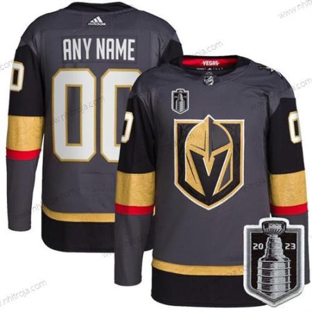 Herrar Vegas Golden Knights Skräddarsydda Active Player Grå 2023 Stanley Cup Final Stitched Tröjor