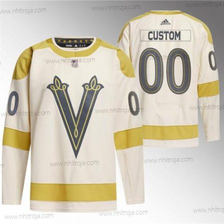 Herrar Vegas Golden Knights Skräddarsydda Active Player Grädde 2024 Vinter Klassisk Breakaway Stitched Tröjor