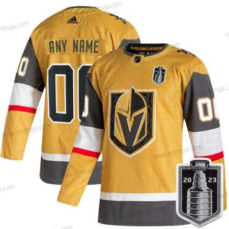 Herrar Vegas Golden Knights Skräddarsydda Active Player Guld 2023 Stanley Cup Final Stitched Tröjor