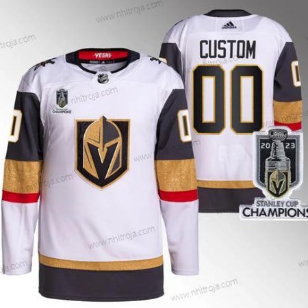 Herrar Vegas Golden Knights Skräddarsydda Active Player Vit 2023 Stanley Cup Champions Stitched Tröjor