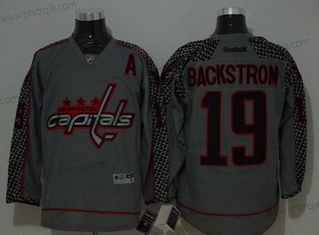 Herrar Washington Capitals #19 Nicklas Backstrom Charcoal Grå Tröjor