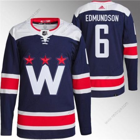 Herrar Washington Capitals #6 Joel Edmundson Marin Stitched Tröjor