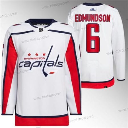 Herrar Washington Capitals #6 Joel Edmundson Vit Stitched Tröjor