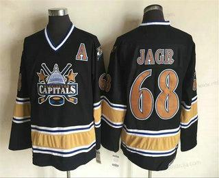 Herrar Washington Capitals #68 Jaromir Jagr 2000-01 Svart CCM Vintage Tröjor