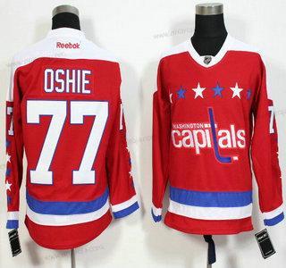 Herrar Washington Capitals #77 T. J. Oshie Röd Tredje tröjan Reebok Hockey Tröjor