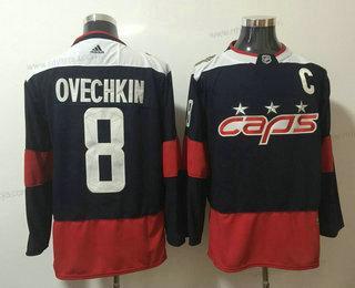 Herrar Washington Capitals #8 Alexander Ovechkin Marin Blå 2018 Stadium Series Stitched NHL Hockey Tröjor