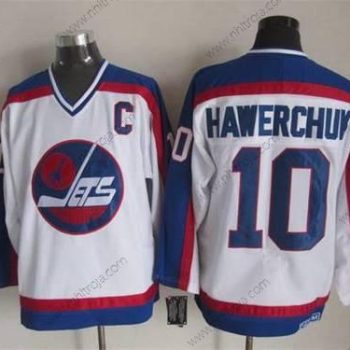 Herrar Winnipeg Jets #10 Dale Hawerchuk 1979-80 Vit CCM Vintage Tröjor