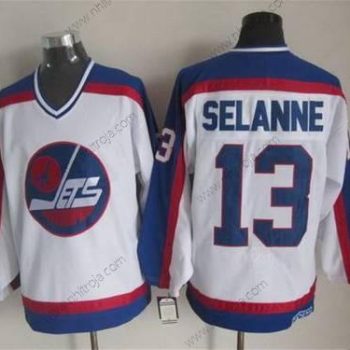 Herrar Winnipeg Jets #13 Teemu Selanne 1979-80 Vit CCM Vintage Tröjor