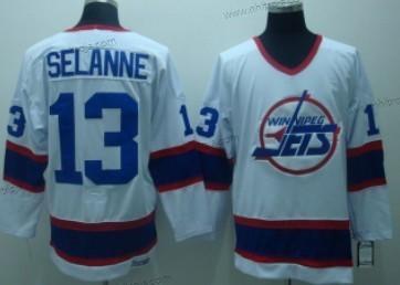 Herrar Winnipeg Jets #13 Teemu Selanne Vit Retro CCM Tröjor