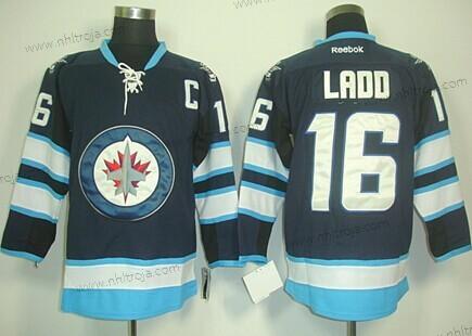 Herrar Winnipeg Jets #16 Andrew Ladd Marin Blå Tröjor