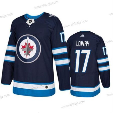 Herrar Winnipeg Jets #17 Adam Lowry Marin Stitched Tröjor