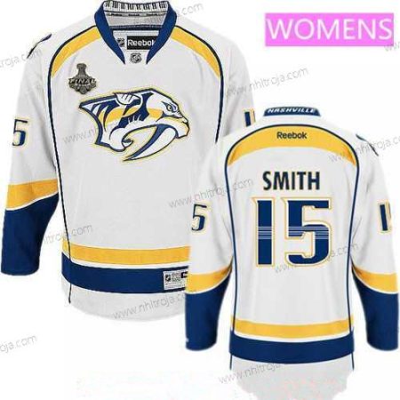 Herrar WoNashville Predators #15 Craig Smith Vit 2017 Stanley Cup Finals Patch Stitched NHL Reebok Hockey Tröjor