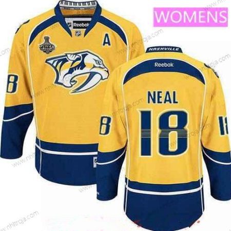 Herrar WoNashville Predators #18 James Neal Gul 2017 Stanley Cup Finals A Patch Stitched NHL Reebok Hockey Tröjor