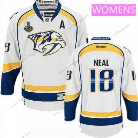 Herrar WoNashville Predators #18 James Neal Vit 2017 Stanley Cup Finals A Patch Stitched NHL Reebok Hockey Tröjor